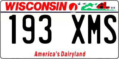 WI license plate 193XMS
