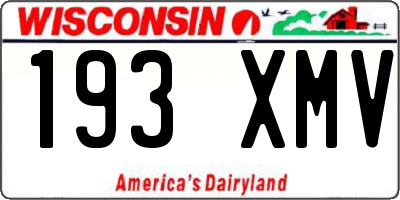 WI license plate 193XMV