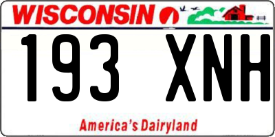 WI license plate 193XNH