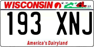 WI license plate 193XNJ
