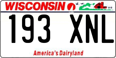 WI license plate 193XNL