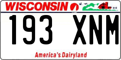WI license plate 193XNM