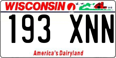 WI license plate 193XNN
