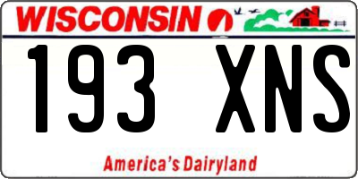 WI license plate 193XNS