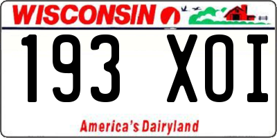 WI license plate 193XOI