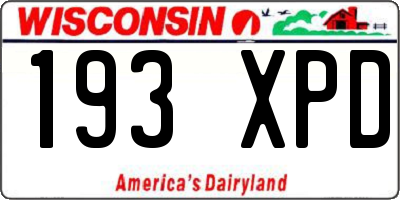 WI license plate 193XPD