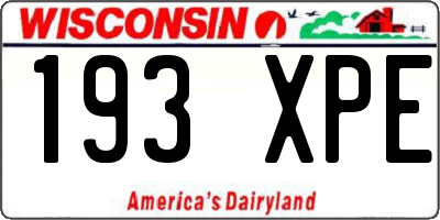 WI license plate 193XPE