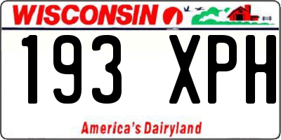 WI license plate 193XPH