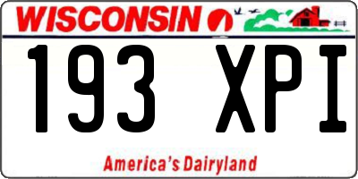 WI license plate 193XPI