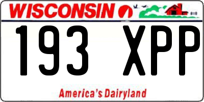 WI license plate 193XPP