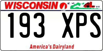 WI license plate 193XPS
