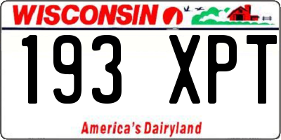 WI license plate 193XPT
