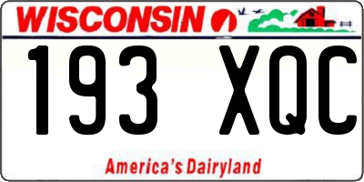 WI license plate 193XQC
