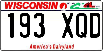 WI license plate 193XQD