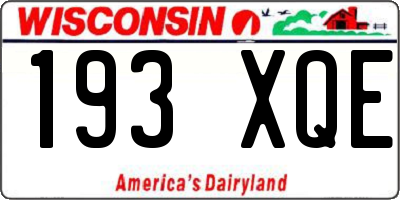 WI license plate 193XQE