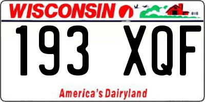 WI license plate 193XQF
