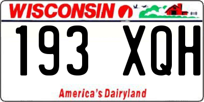 WI license plate 193XQH