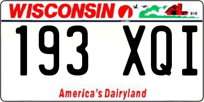 WI license plate 193XQI