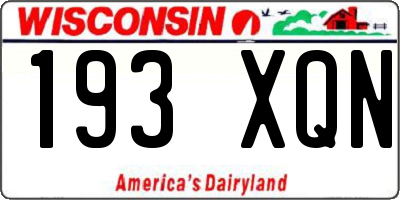 WI license plate 193XQN
