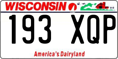 WI license plate 193XQP