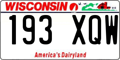WI license plate 193XQW