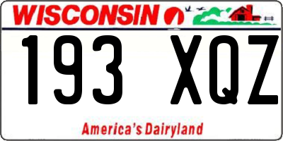 WI license plate 193XQZ