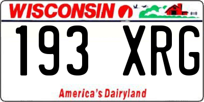 WI license plate 193XRG