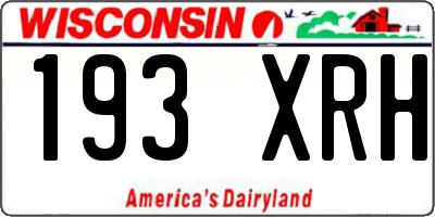 WI license plate 193XRH