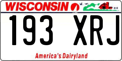 WI license plate 193XRJ