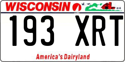 WI license plate 193XRT