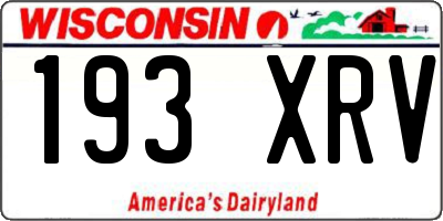 WI license plate 193XRV