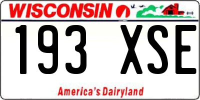 WI license plate 193XSE