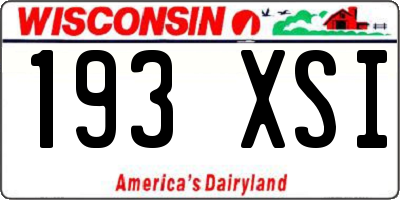 WI license plate 193XSI