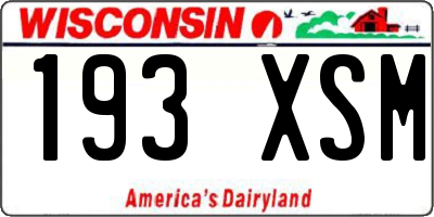 WI license plate 193XSM