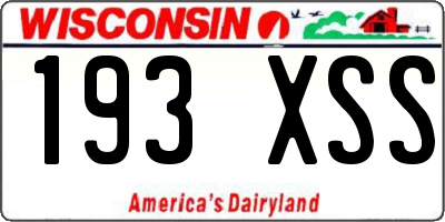WI license plate 193XSS