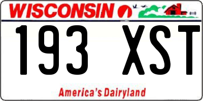 WI license plate 193XST