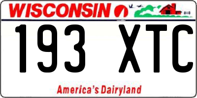 WI license plate 193XTC