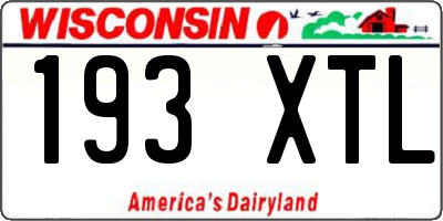 WI license plate 193XTL