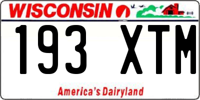 WI license plate 193XTM