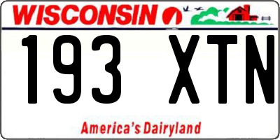 WI license plate 193XTN