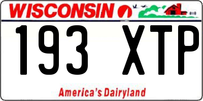 WI license plate 193XTP