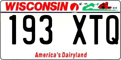 WI license plate 193XTQ