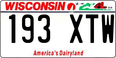 WI license plate 193XTW