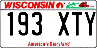 WI license plate 193XTY
