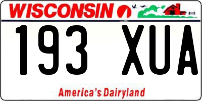 WI license plate 193XUA