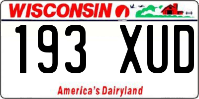 WI license plate 193XUD