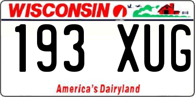 WI license plate 193XUG