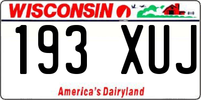WI license plate 193XUJ