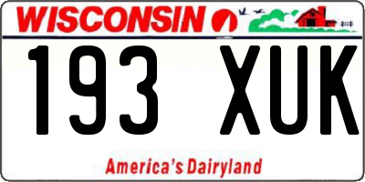 WI license plate 193XUK