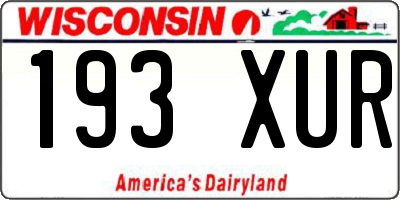 WI license plate 193XUR